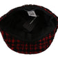 Elegant Tweed Newsboy Cap in Red & Black