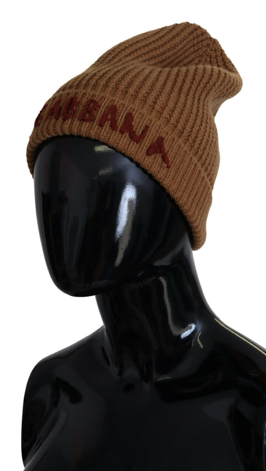 Elegant Cashmere Knit Beanie - Classic Brown