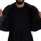 Black Polyester Biker Coat Zipper Jacket
