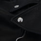Black Polyester Biker Coat Zipper Jacket