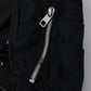 Black Polyester Biker Coat Zipper Jacket