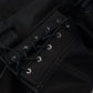Black Polyester Biker Coat Zipper Jacket