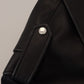 Black Polyester Biker Coat Zipper Jacket