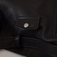 Black Polyester Biker Coat Zipper Jacket