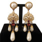 Baroque Elegance Gold Tone Clip-on Earrings