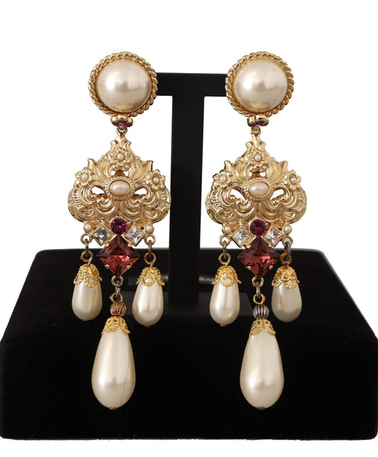 Baroque Elegance Gold Tone Clip-on Earrings