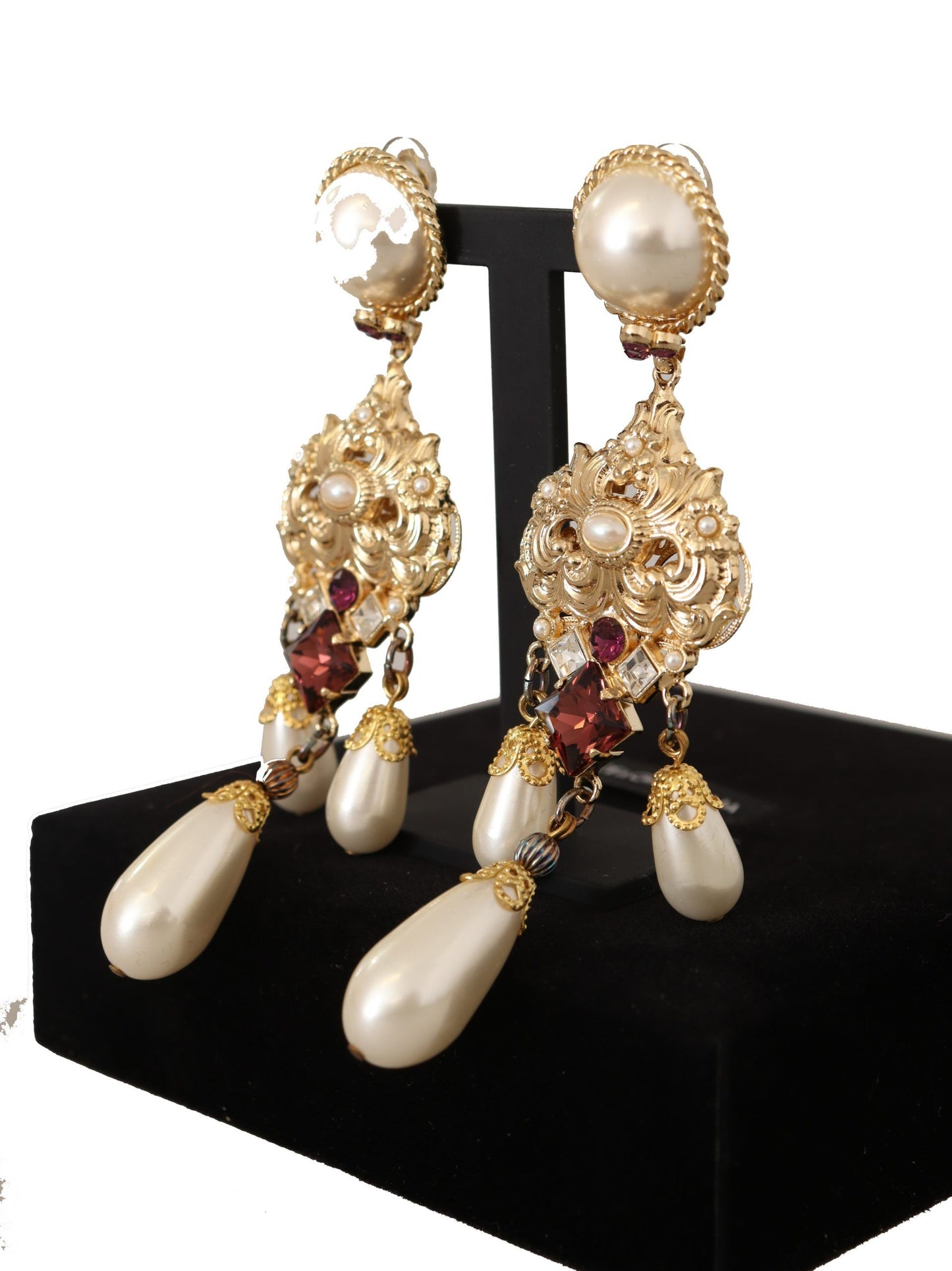 Baroque Elegance Gold Tone Clip-on Earrings