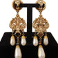 Baroque Elegance Gold Tone Clip-on Earrings