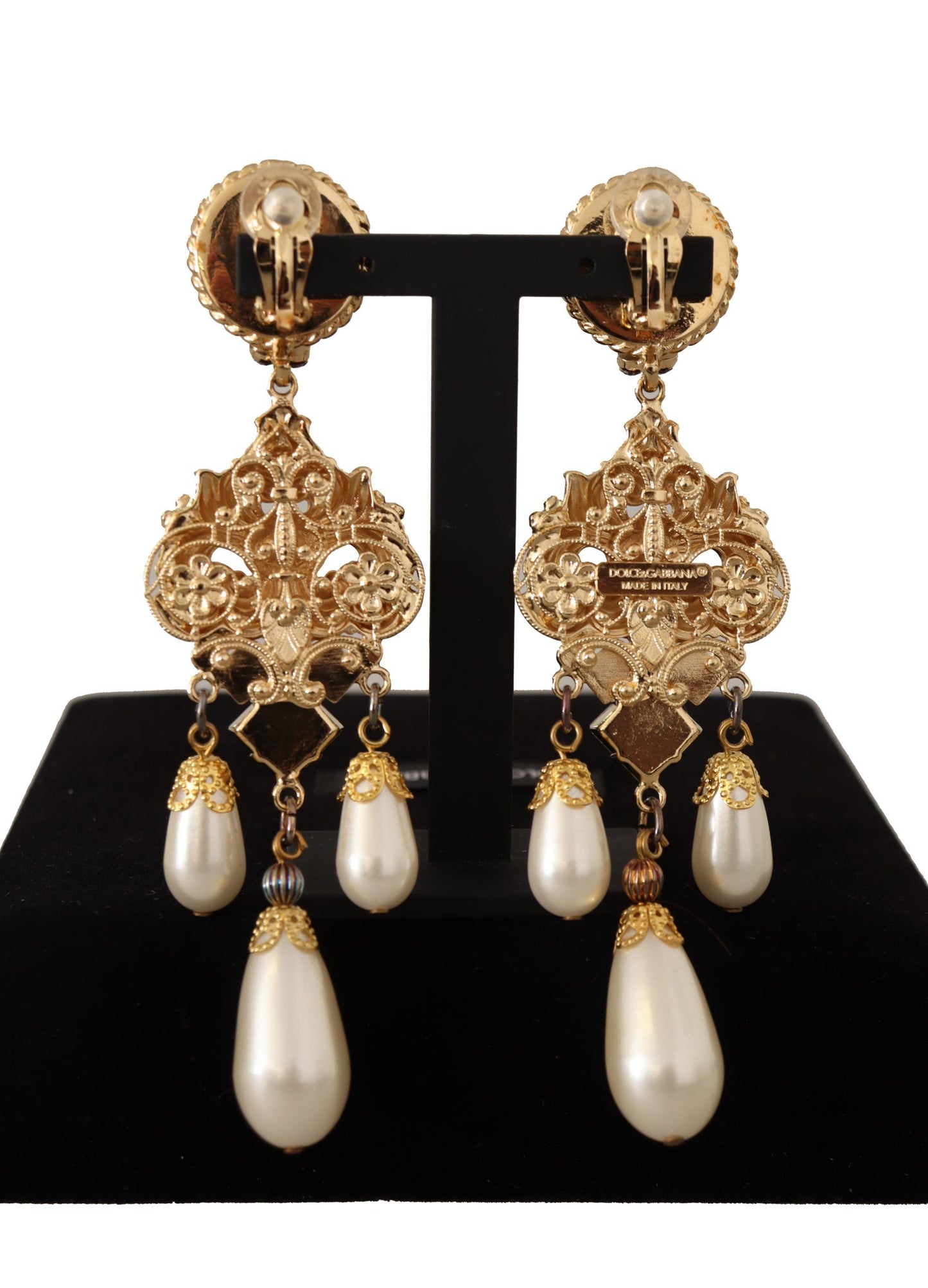 Baroque Elegance Gold Tone Clip-on Earrings