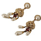 Baroque Elegance Gold Tone Clip-on Earrings