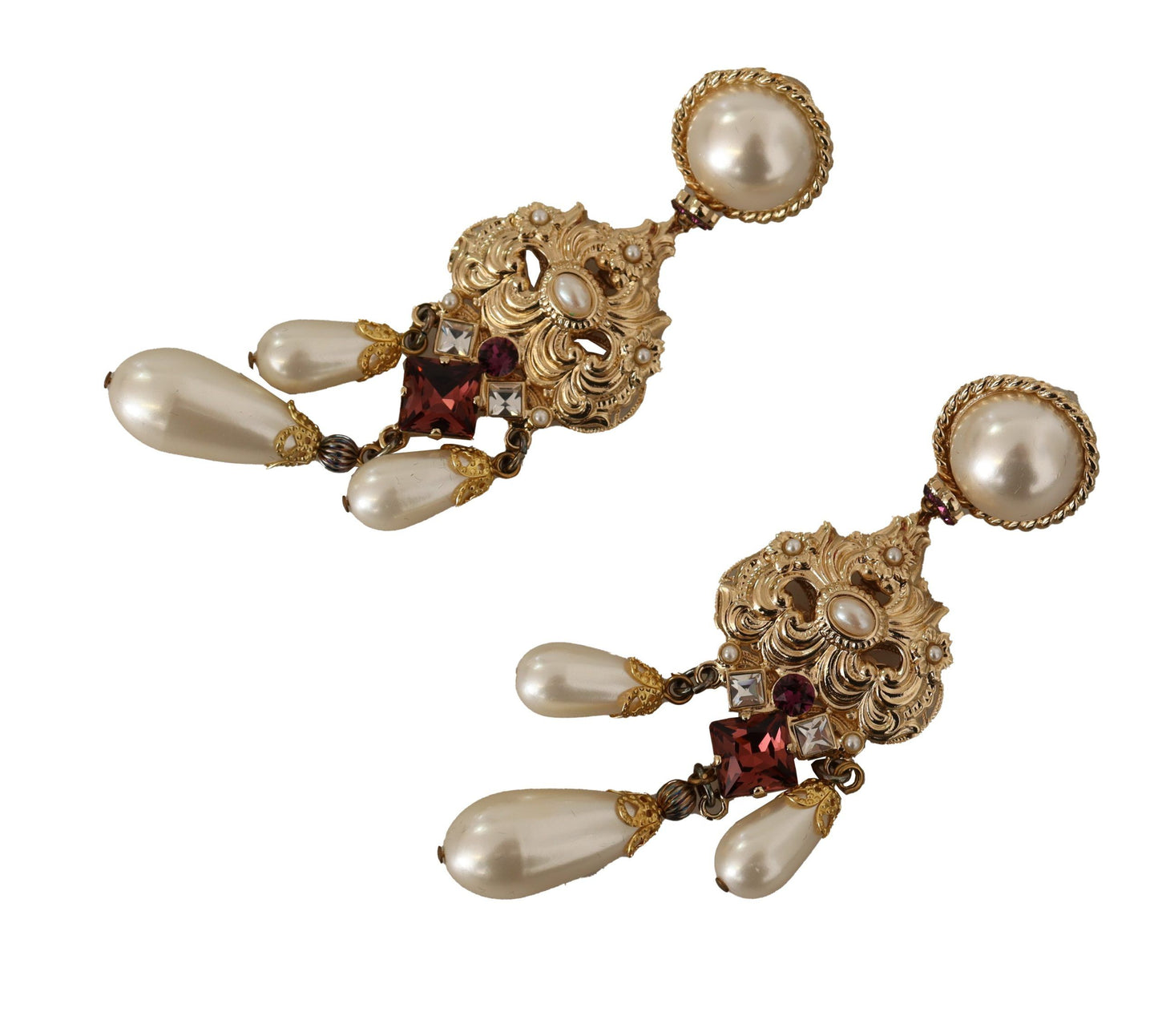 Baroque Elegance Gold Tone Clip-on Earrings