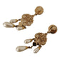 Baroque Elegance Gold Tone Clip-on Earrings