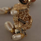 Baroque Elegance Gold Tone Clip-on Earrings