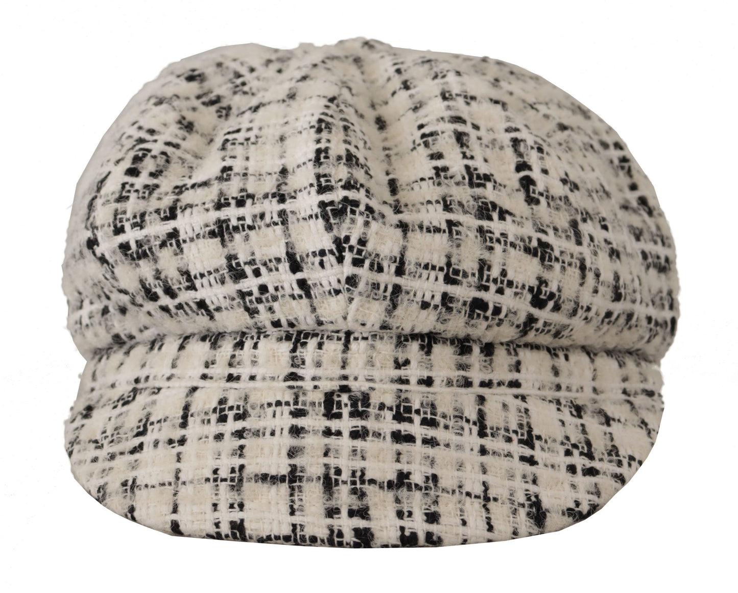 Elegant Tweed Newsboy Cap with DG Logo Plaque