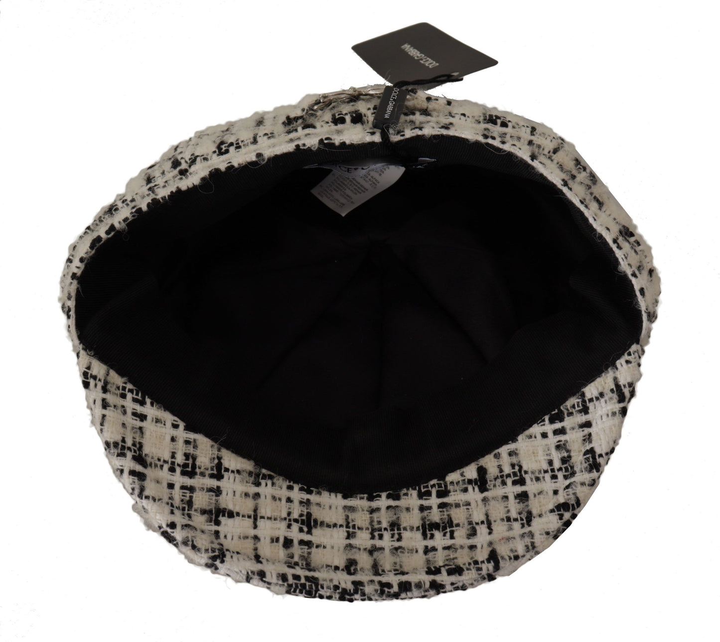 Elegant Tweed Newsboy Cap with DG Logo Plaque