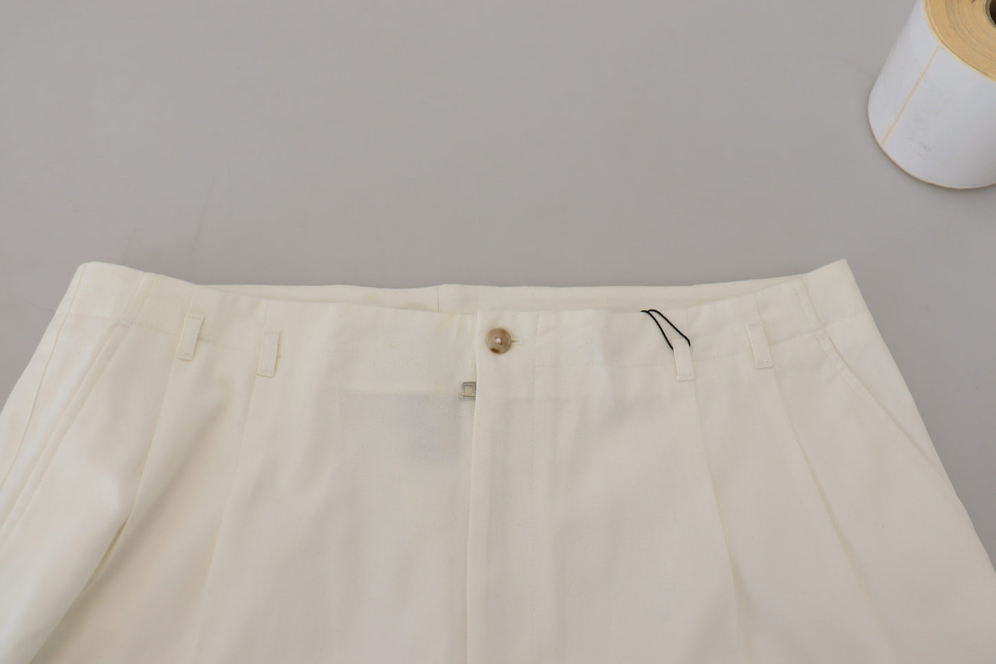 Chic White Cotton Blend Designer Shorts