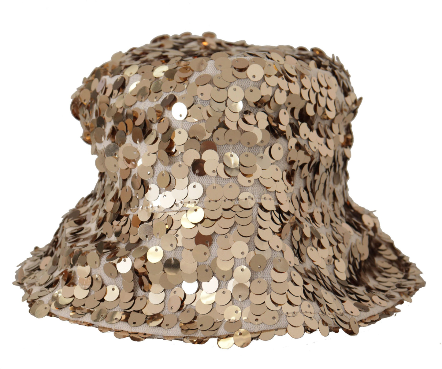 Elegant Sequined Gold Bucket Hat