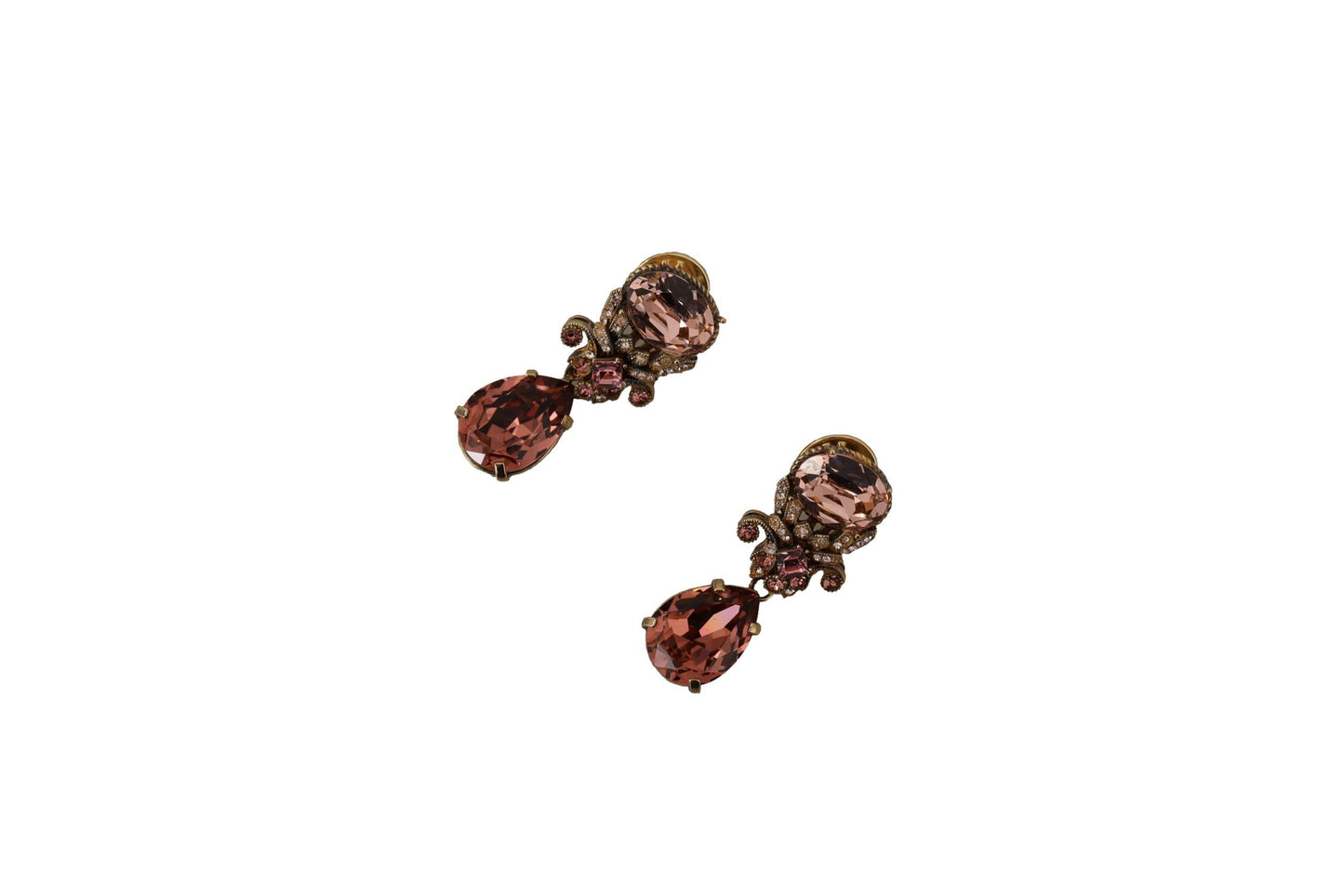 Elegant Crystal Encrusted Clip-On Earrings