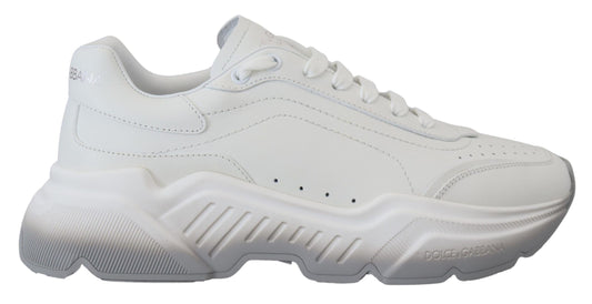 Chic Daymaster Leather Sneakers - Elegant White