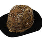 Elegant Black Gold Studded Fedora
