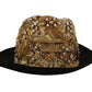 Elegant Black Gold Studded Fedora