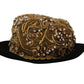 Elegant Black Gold Studded Fedora