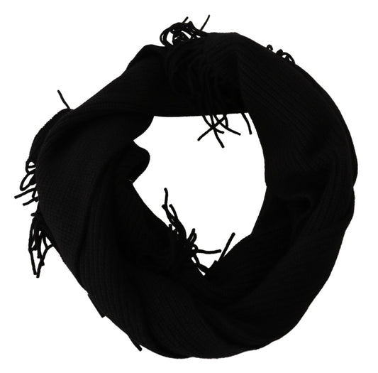 Elegant Black Cashmere Scarf