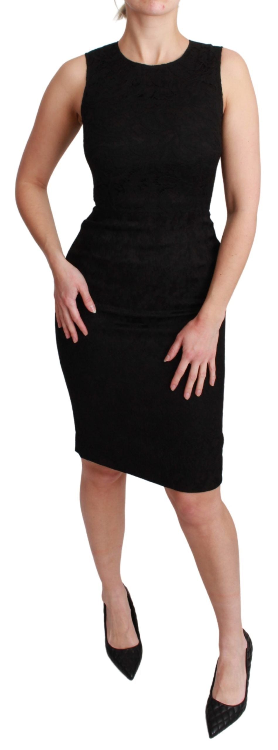 Sleek Black Bodycon Sleeveless Dress