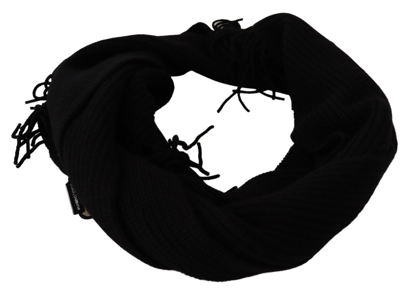 Elegant Black Cashmere Scarf