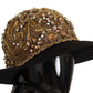 Elegant Black Gold Studded Fedora