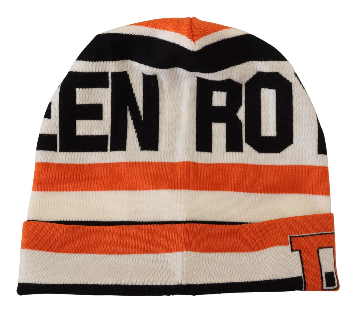 Multicolor Knit Beanie with Logo Detail