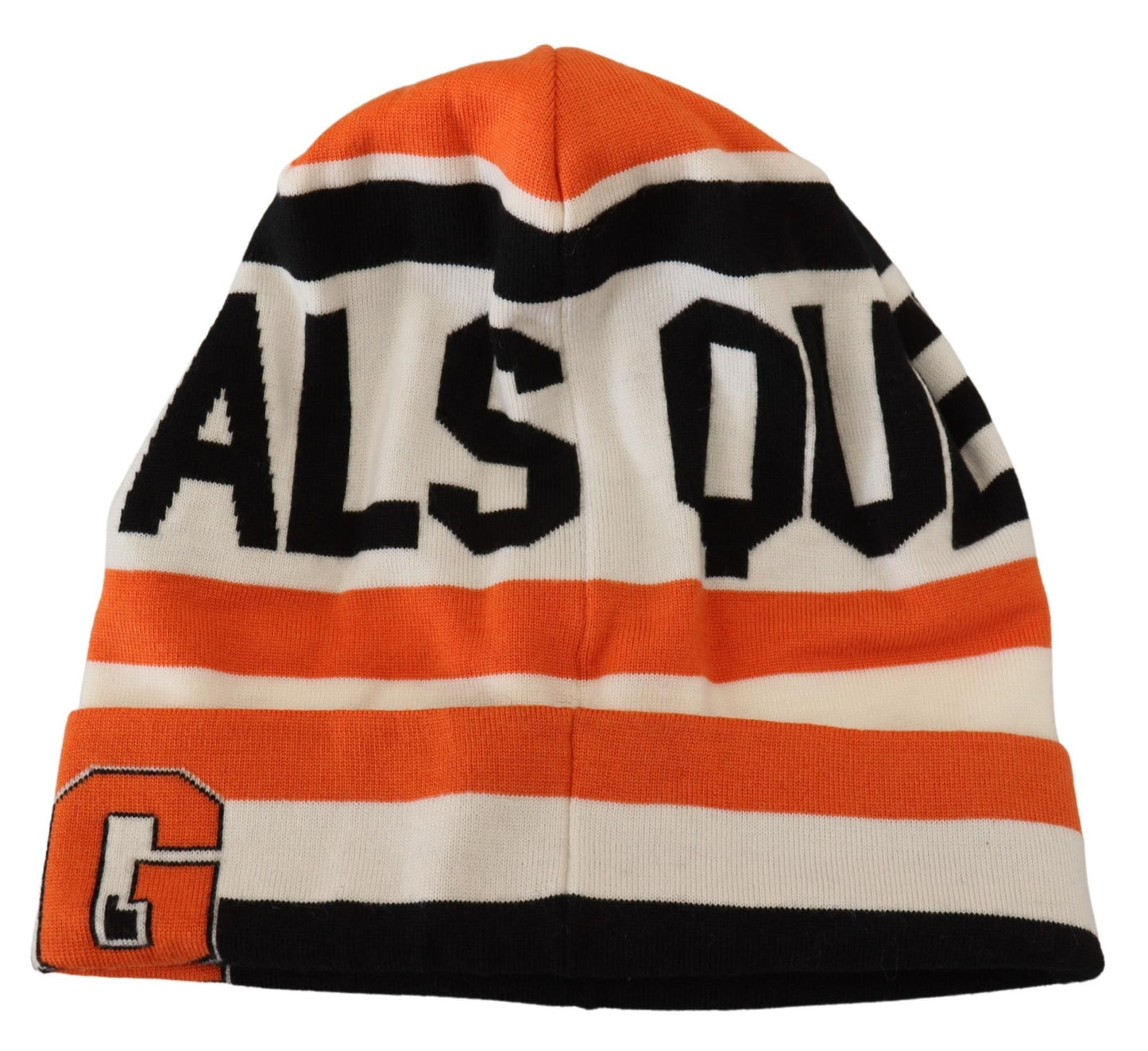 Multicolor Knit Beanie with Logo Detail