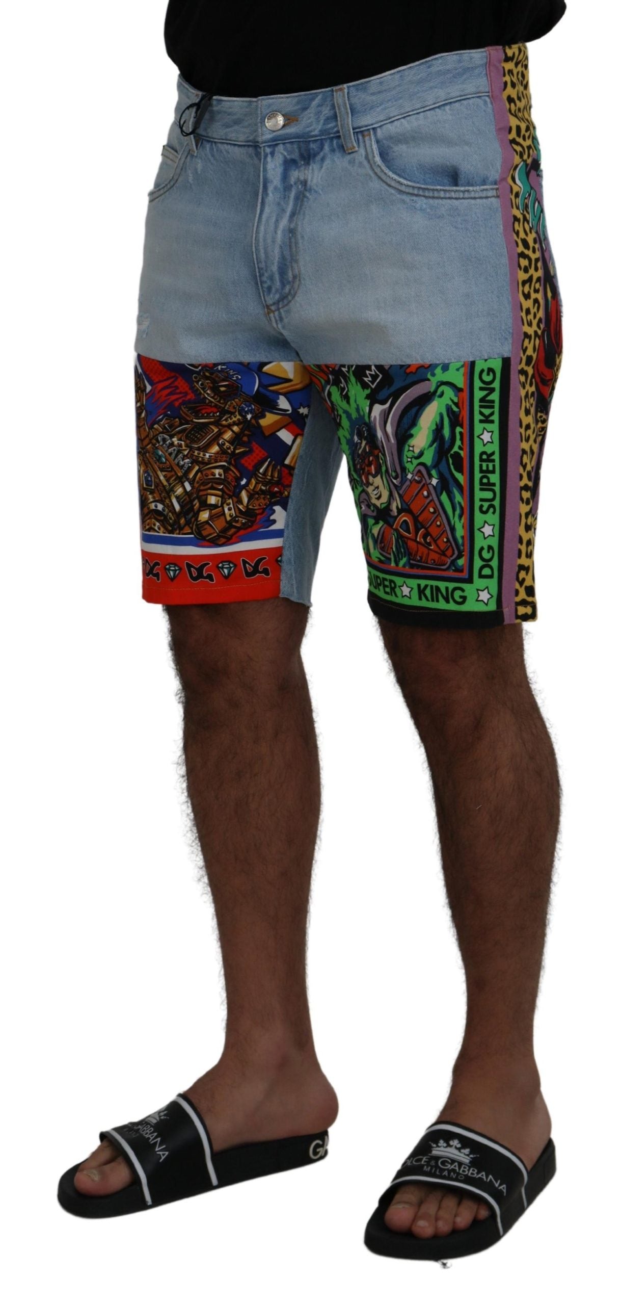 Multicolor Bermuda DG Patchwork Shorts