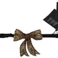 Elegant Gold Silk Embellished Bowtie