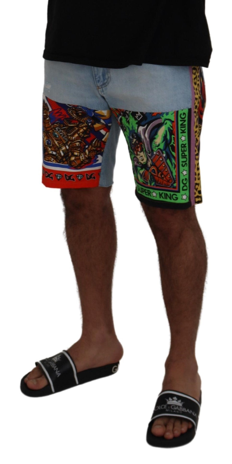 Multicolor Bermuda DG Patchwork Shorts