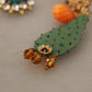 Elegant Floral Cactus Drop Clip-On Earrings