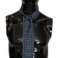 Elegant Blue Silk Fringed Men's Scarf