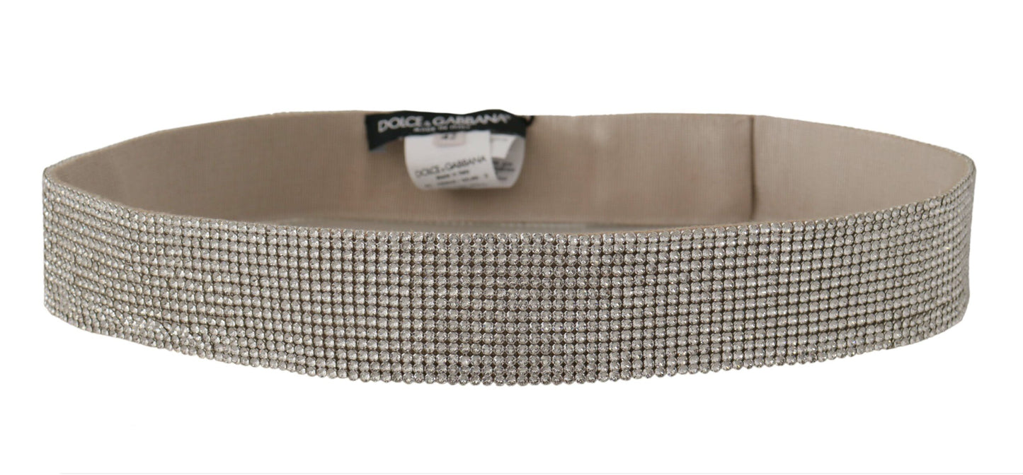 Elegant Crystal Snap Button Cotton Belt