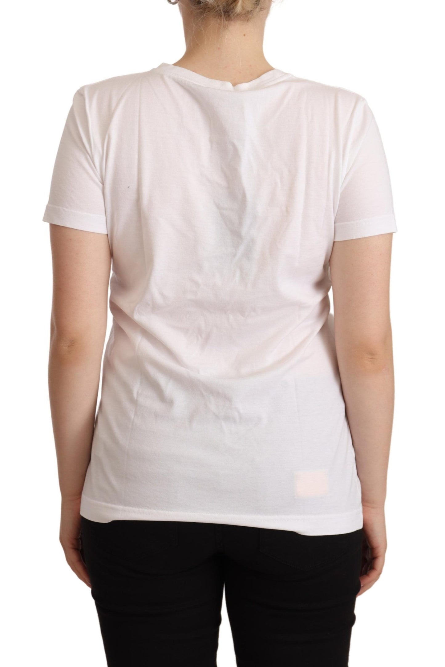 Chic White Cotton Tee with D&G Motif