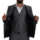 Elegant Gray Silver Sicilia Suit Ensemble