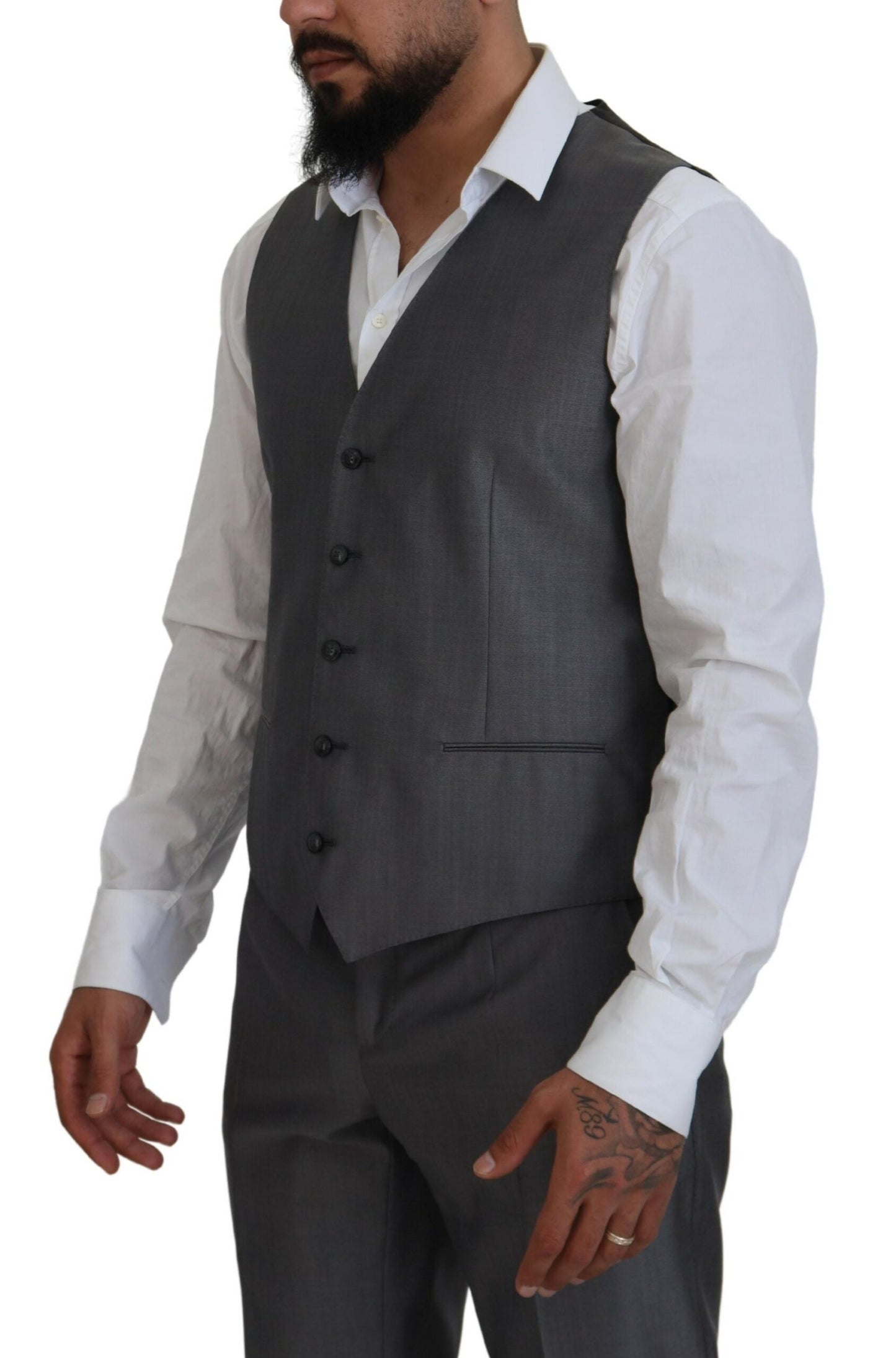 Elegant Gray Silver Sicilia Suit Ensemble