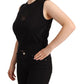 Black Cashmere Silk Cutout Tank Blouse Top