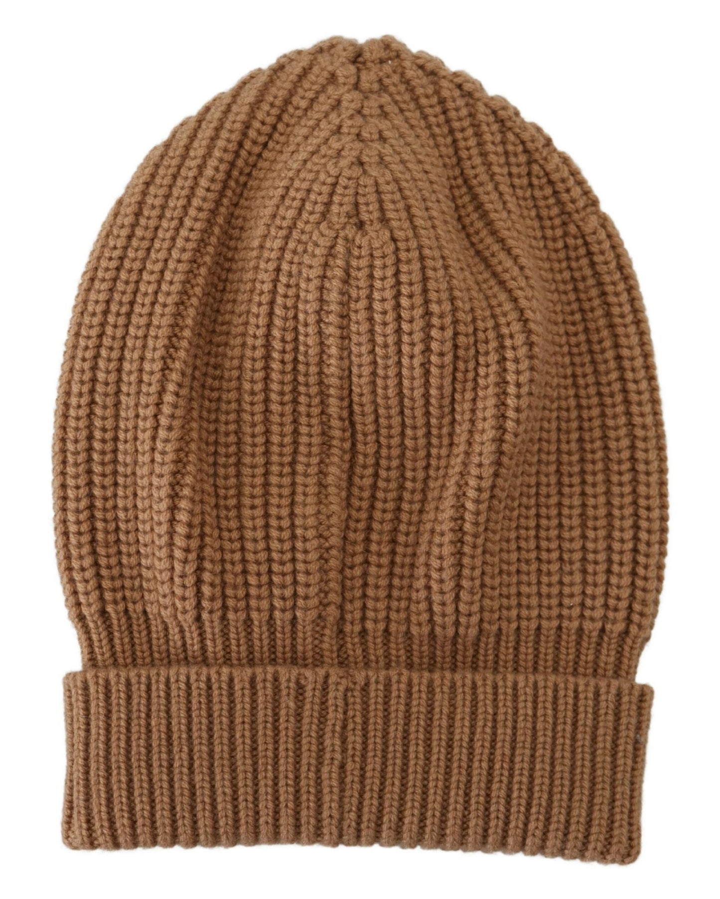 Elegant Brown Cashmere Beanie Hat