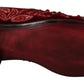 Red Velvet Crystal Embellished Loafers