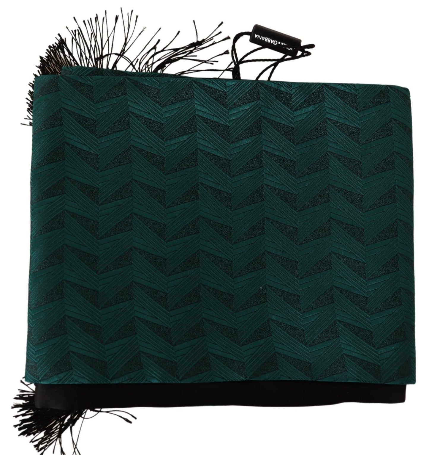 Elegant Silk Fringe Scarf in Green