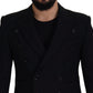Elegant Black Double Breasted Wool Jacket
