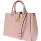 Elegant Pink Leather Shoulder Bag