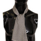 Elegant Beige Silk Scarf with Black Accents