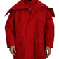 Sleek Red Lightweight Windbreaker Jacket