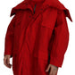 Sleek Red Lightweight Windbreaker Jacket